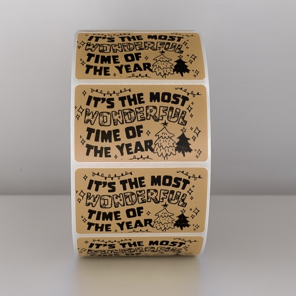 Wonderful Time of Year Stickers | Green Holiday Christmas Packaging Labels - Picture 11 of 11